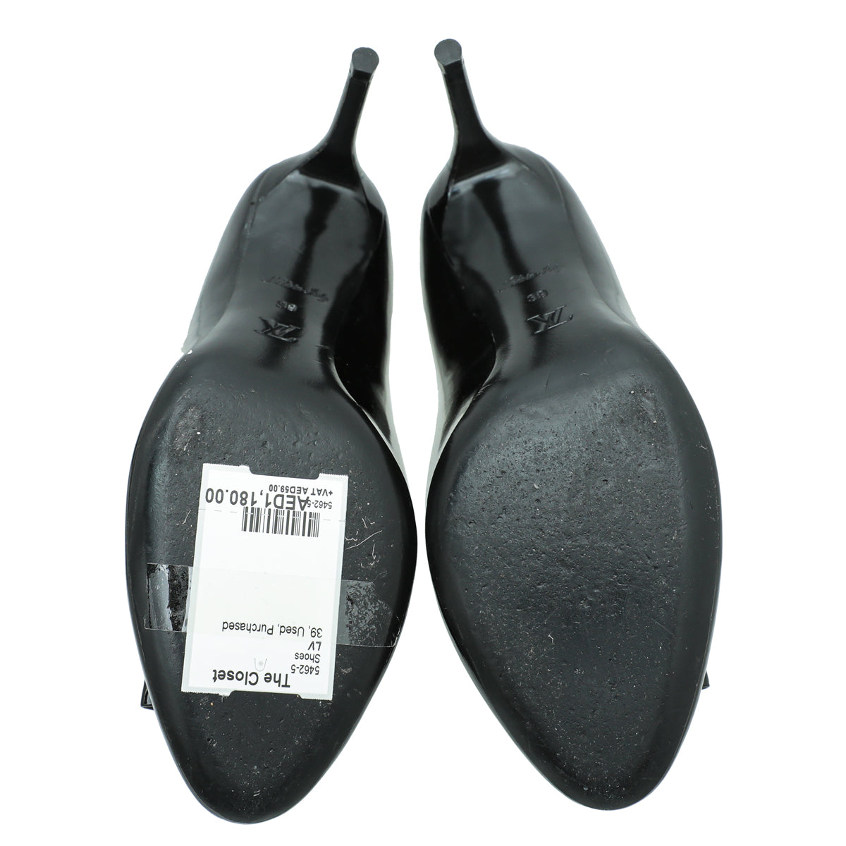 Louis Vuitton Black Peep Toe Logo Pump 39