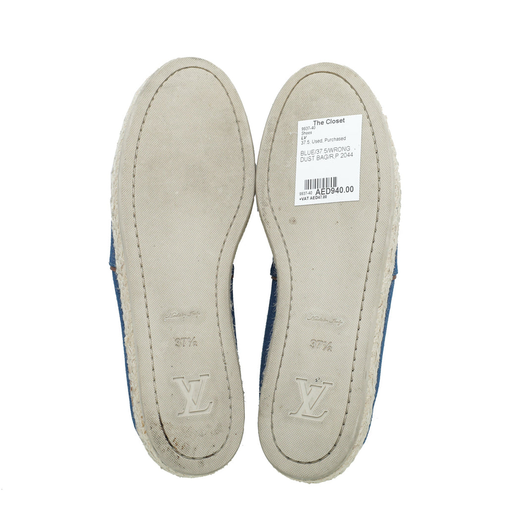 Louis Vuitton Blue Articles De Voyage Espadrille 37.5