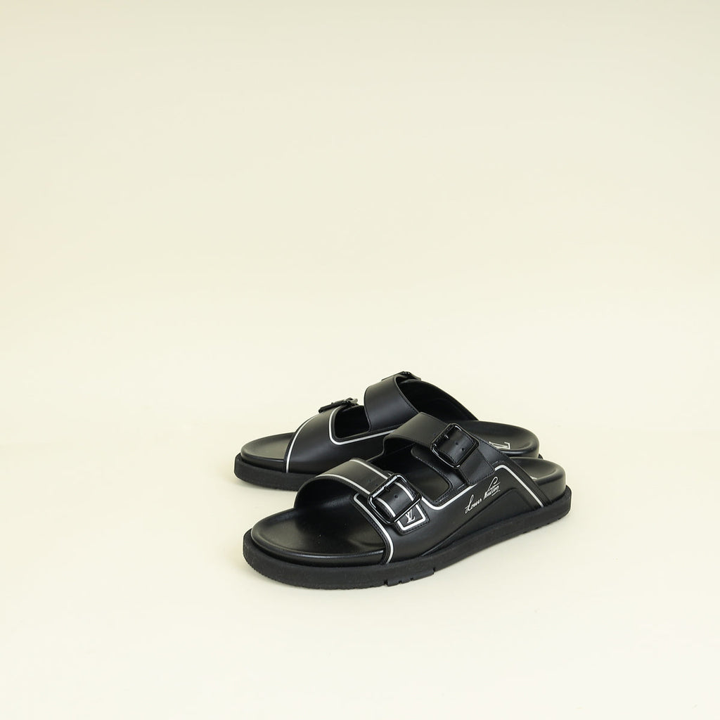 Louis Vuitton Black Trainer Slide Slippers Men's 11