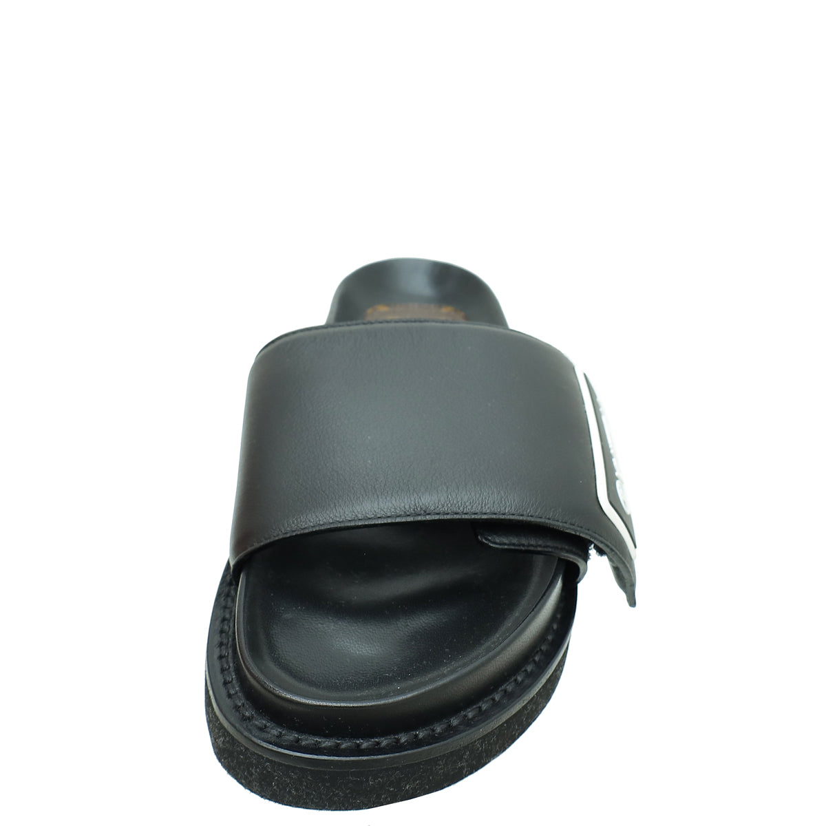Louis Vuitton Black Flat Slides Mules 36