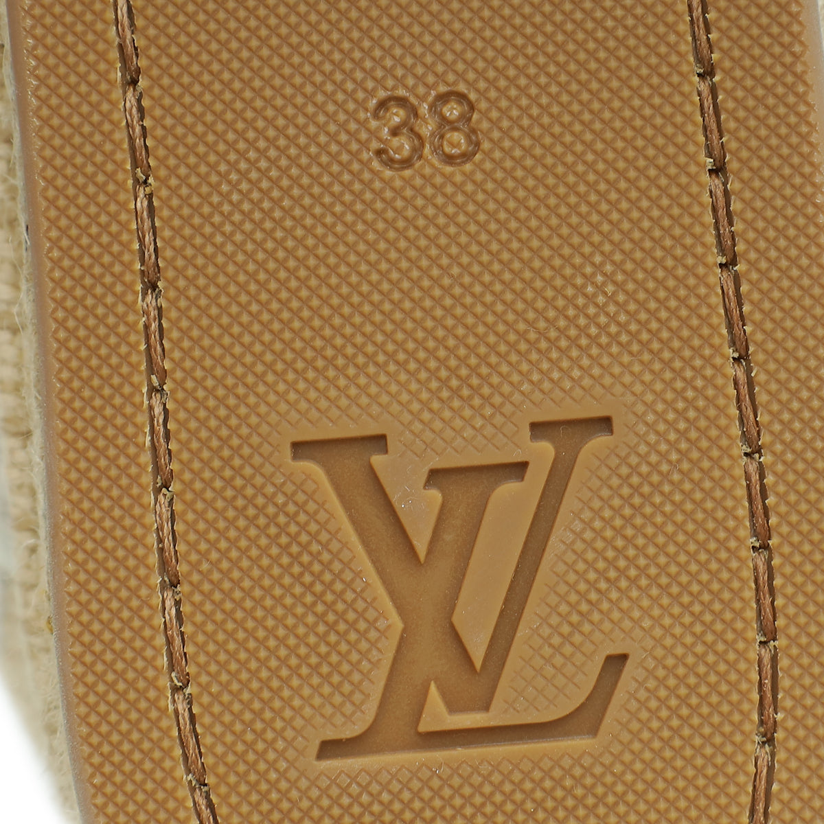 Louis Vuitton Bicolor Monogram-Embroidered Cotton Starboard Flat Espadrille 38