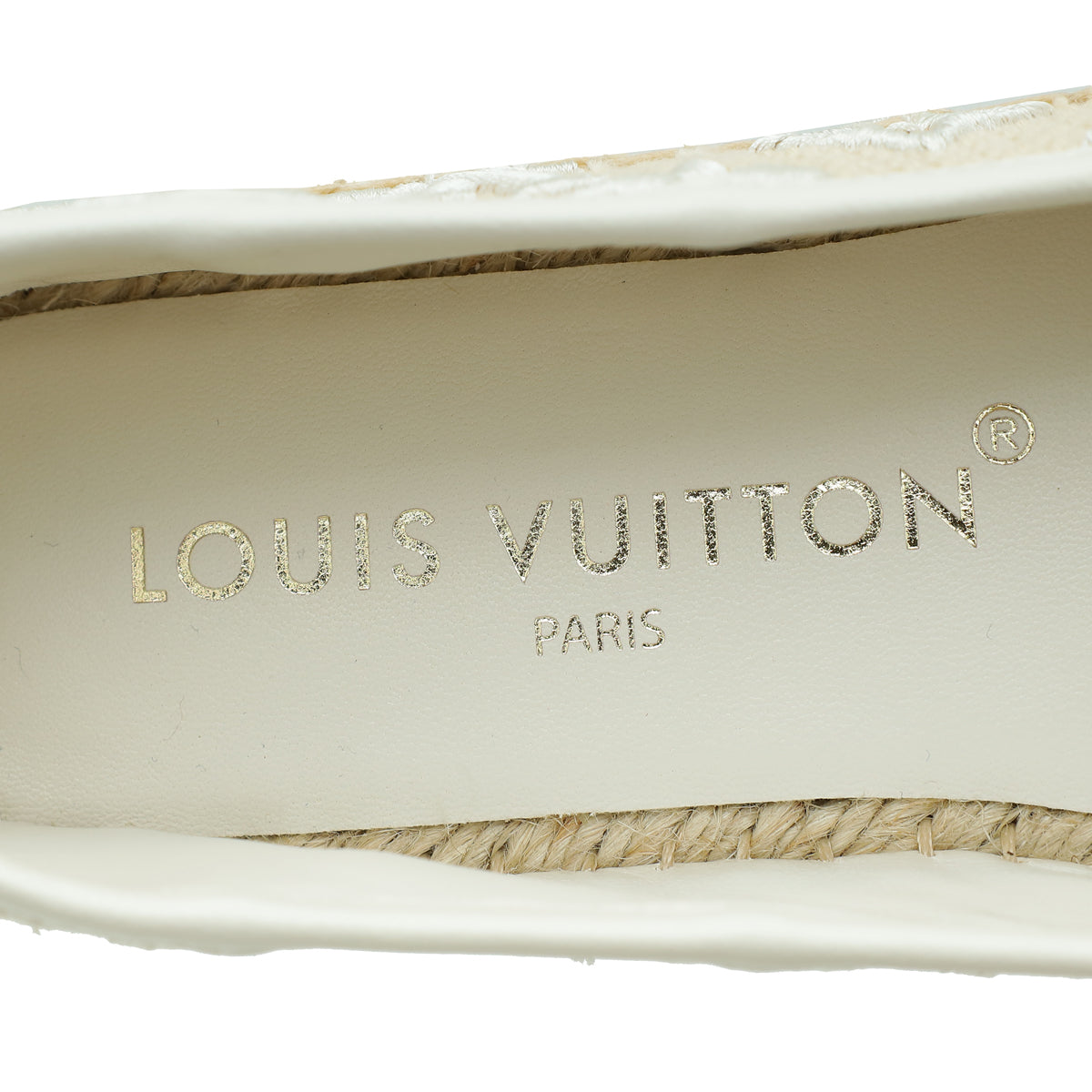 Louis Vuitton Bicolor Monogram-Embroidered Cotton Starboard Flat Espadrille 38