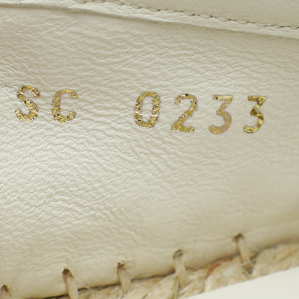 Louis Vuitton Bicolor Monogram-Embroidered Cotton Starboard Flat Espadrille 38