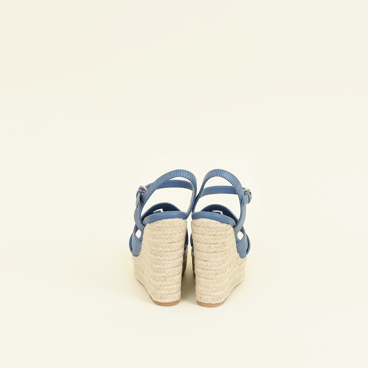 Louis Vuitton Dark Blue Isola Wedge Espadrille Sandal 38