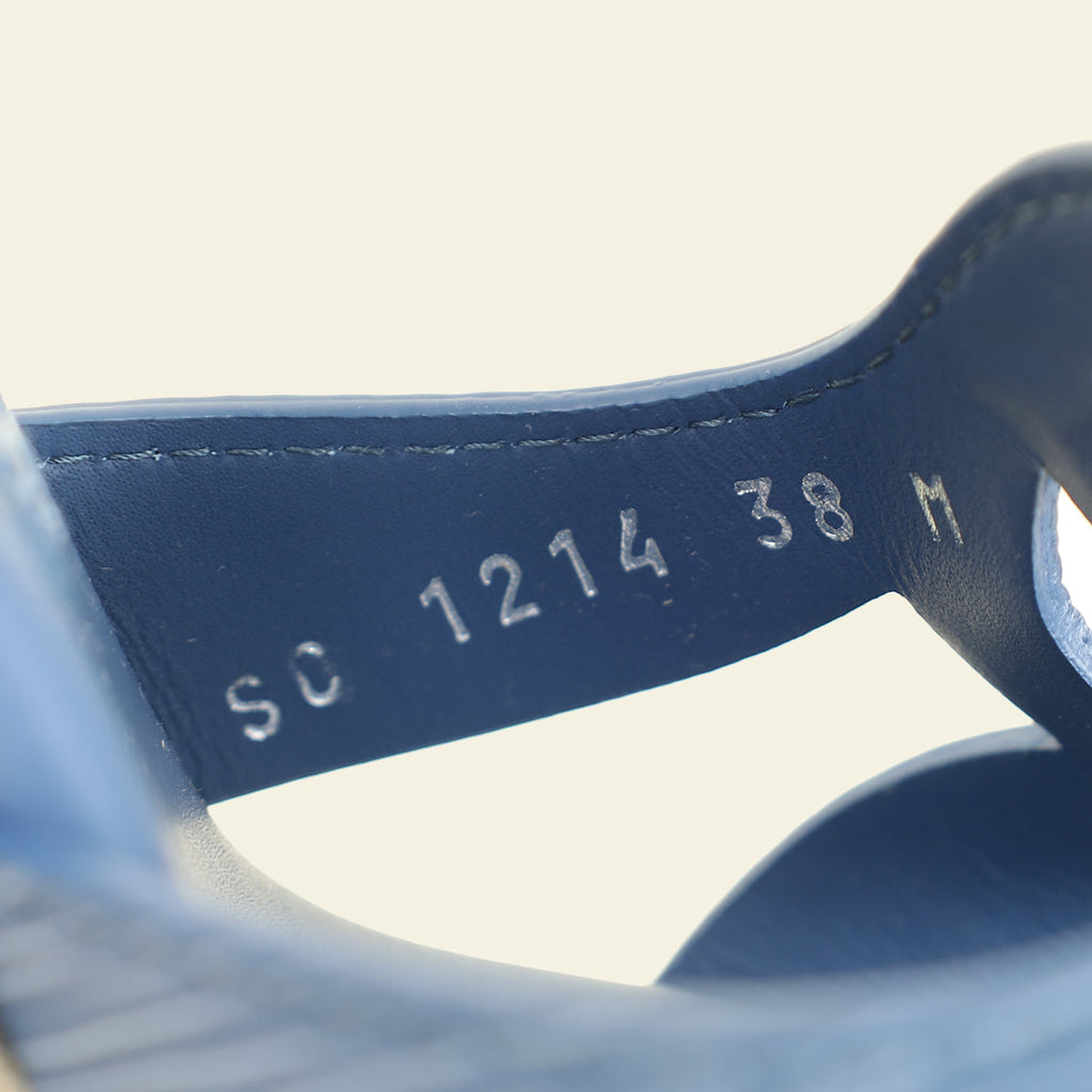 Louis Vuitton Dark Blue Isola Wedge Espadrille Sandal 38