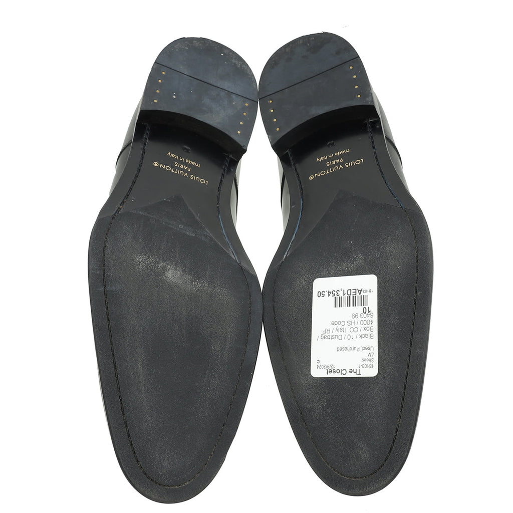 Louis Vuitton Black Minister Derby Mens Shoes 10