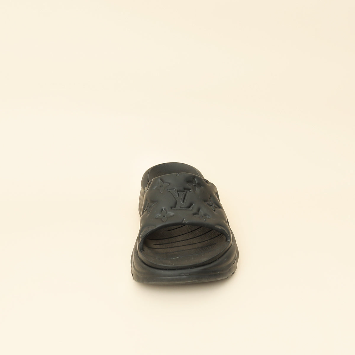 Louis Vuitton Black Monogram Embossed Pool 55 Flat Comfort Mule 36