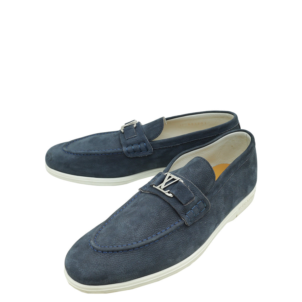Louis Vuitton Navy Blue Estate Nubuck Men's Loafer 11
