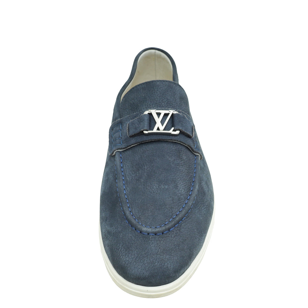 Louis Vuitton Navy Blue Estate Nubuck Men's Loafer 11