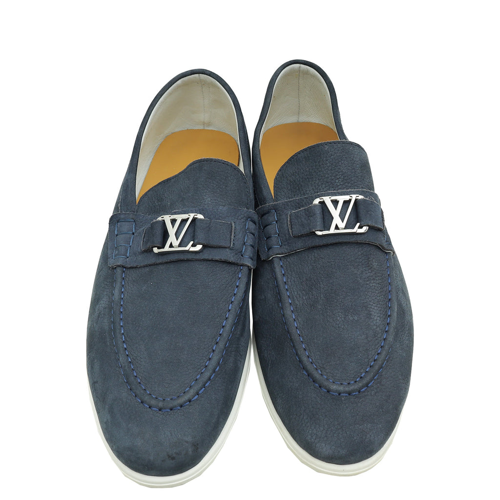 Louis Vuitton Navy Blue Estate Nubuck Men's Loafer 11