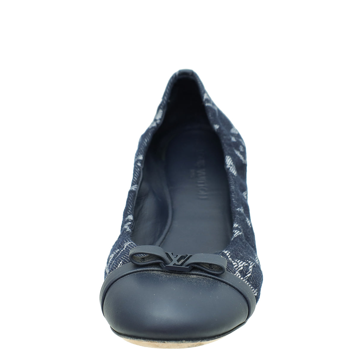 Louis Vuitton Navy Blue Monogram Denim Elba Elastic Ballerina 35
