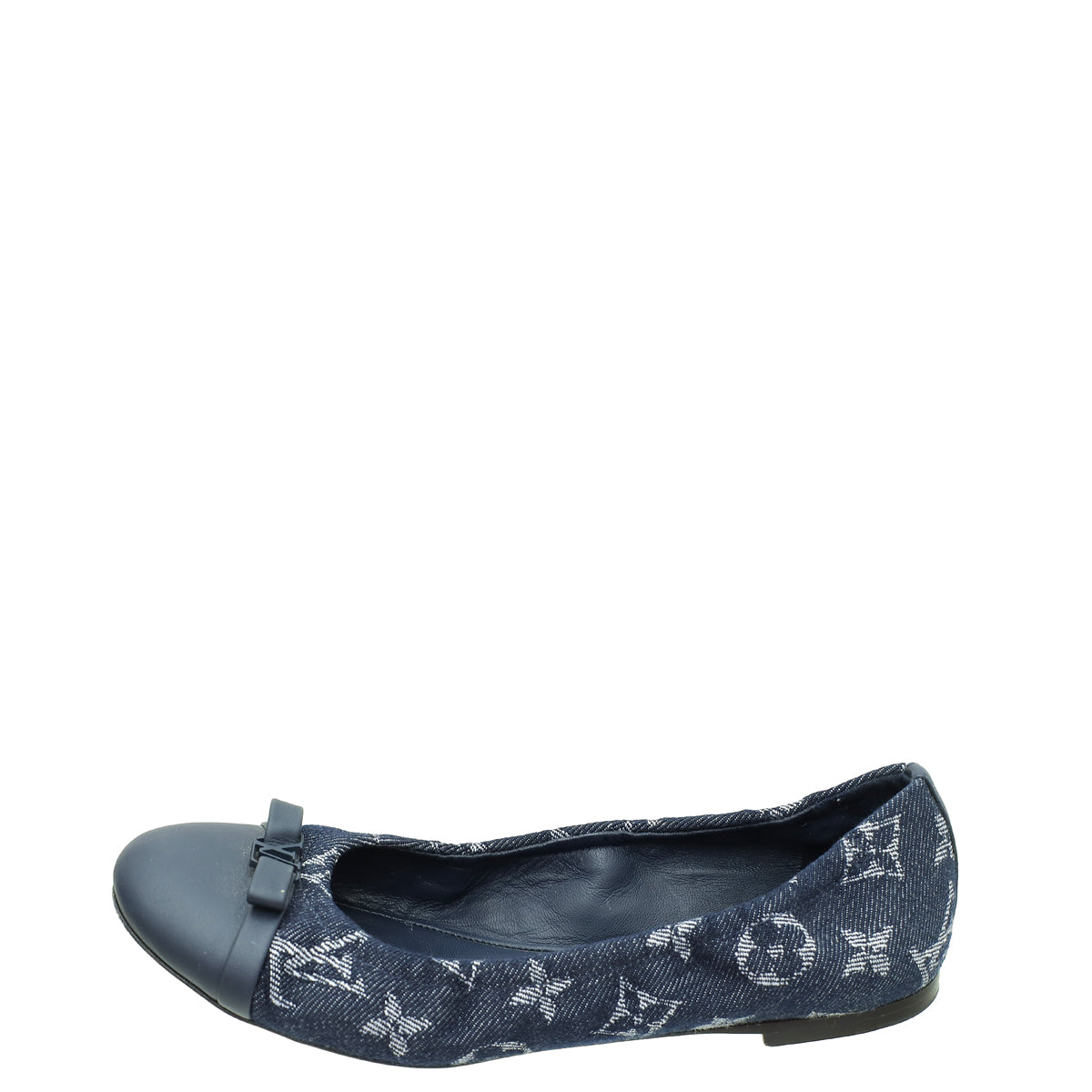 Louis Vuitton Navy Blue Monogram Denim Elba Elastic Ballerina 35