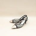 Louis Vuitton Black Mesh PVC Urban Twist Slingback 35