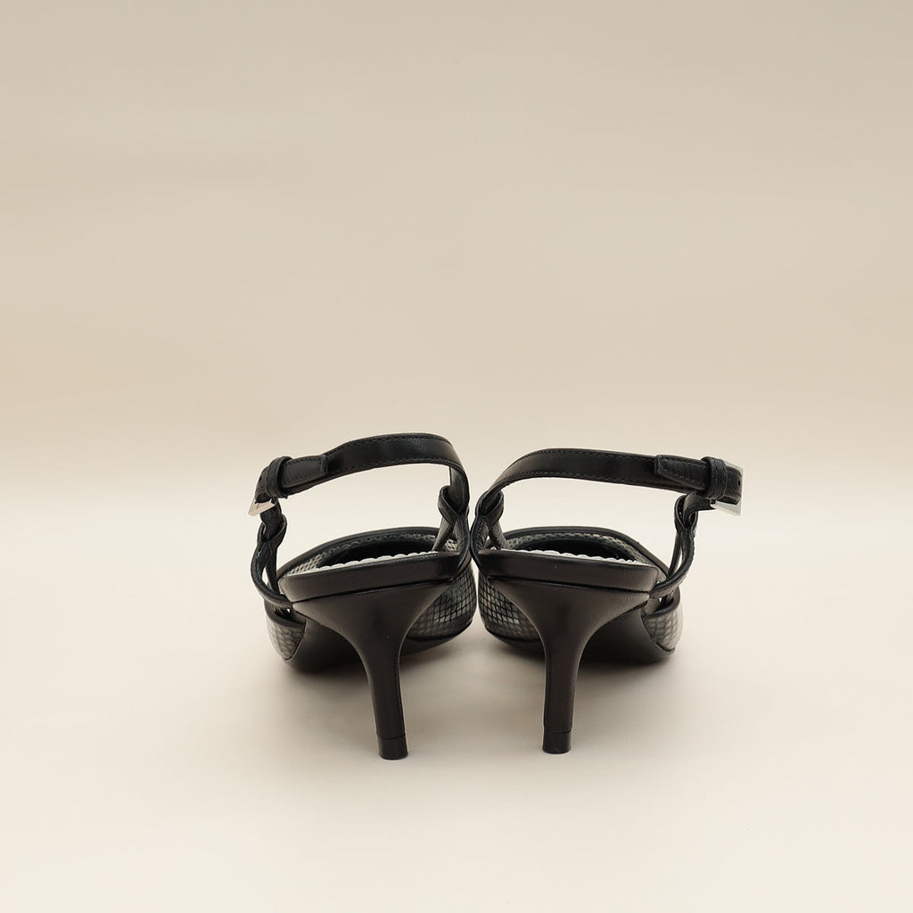 Louis Vuitton Black Mesh PVC Urban Twist Slingback 35