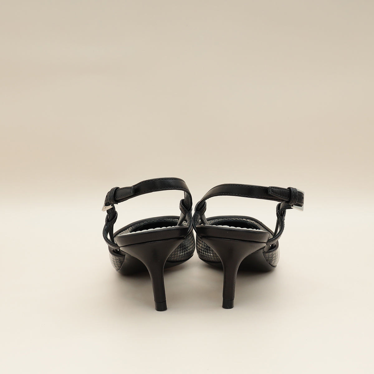 Louis Vuitton Black Mesh PVC Urban Twist Slingback 35