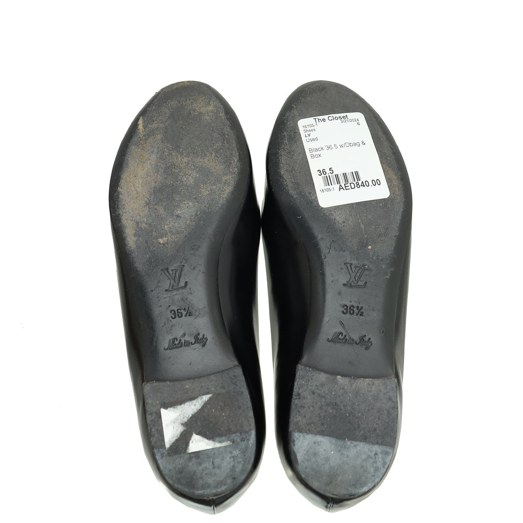 Louis Vuitton Black Dice Ballerina Flats 36.5