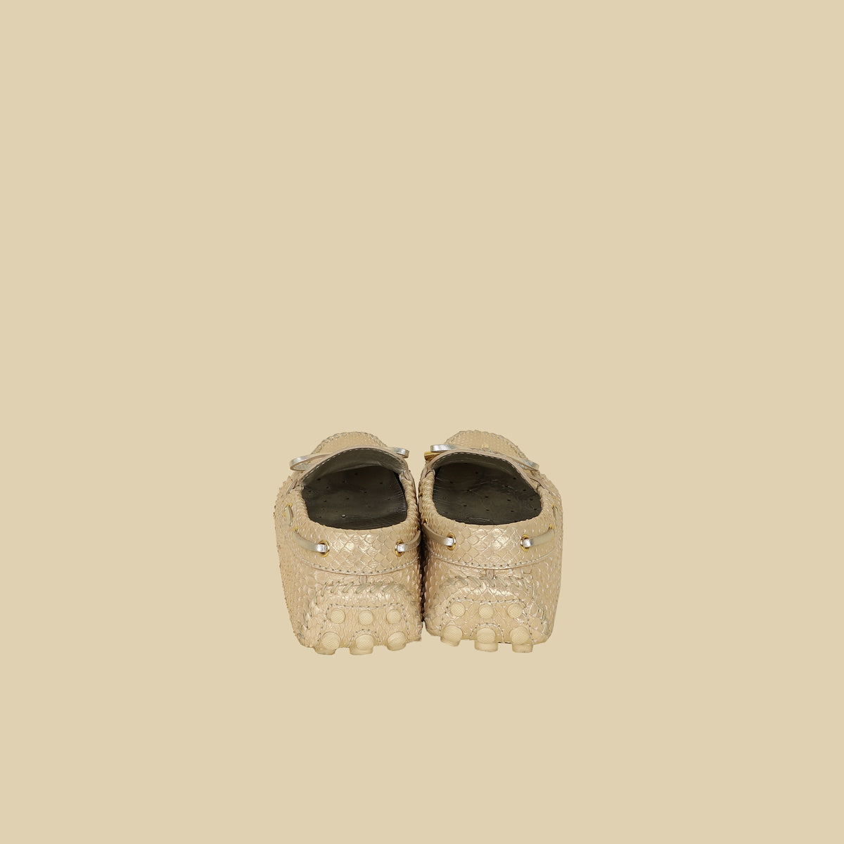 Louis Vuitton Light Gold Python Gloria Flat Loafer 36.5