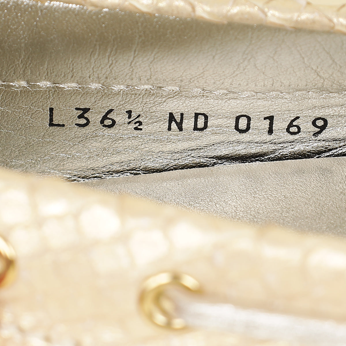 Louis Vuitton Light Gold Python Gloria Flat Loafer 36.5