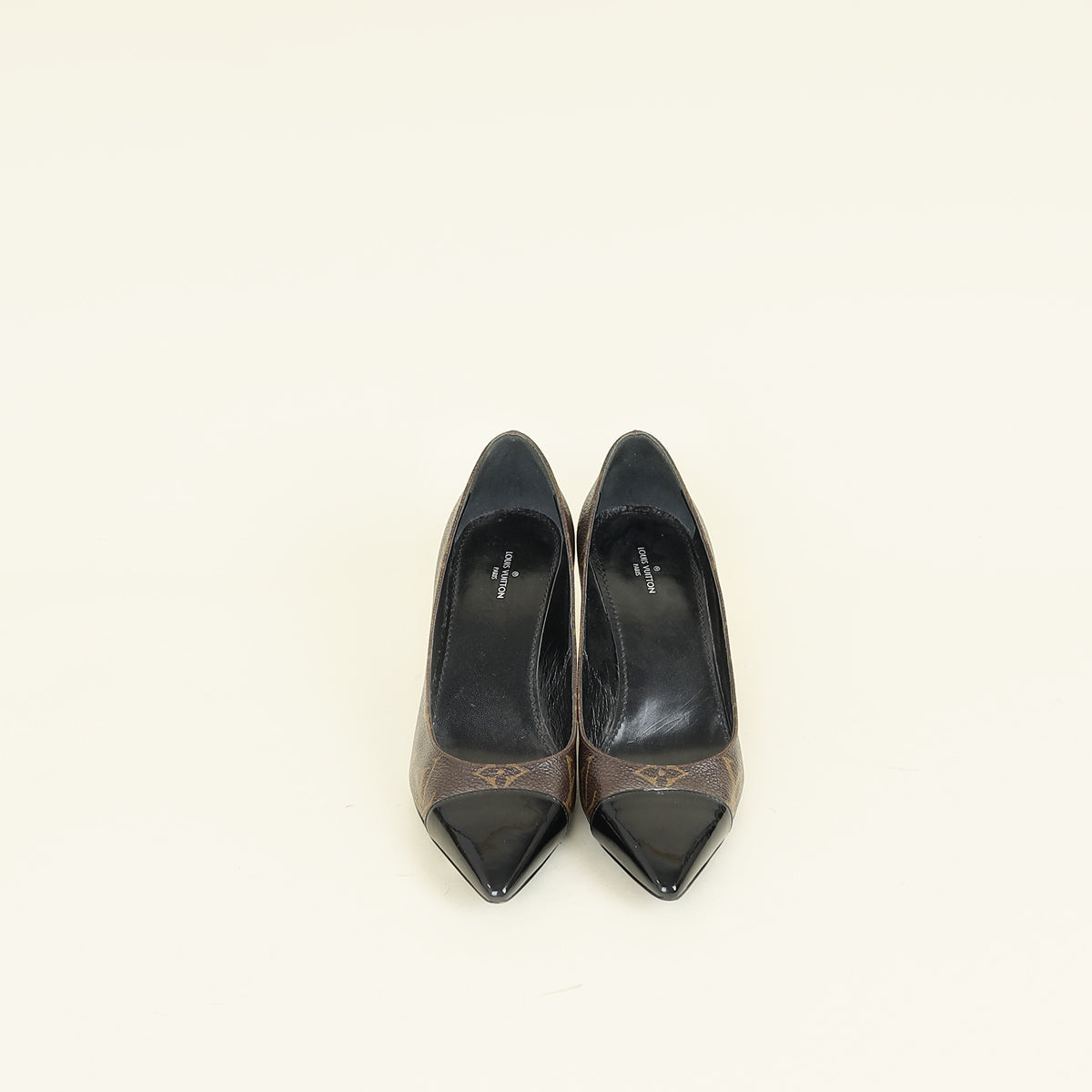 Louis Vuitton Monogram Black Cap Toe Fetish Pump 36.5