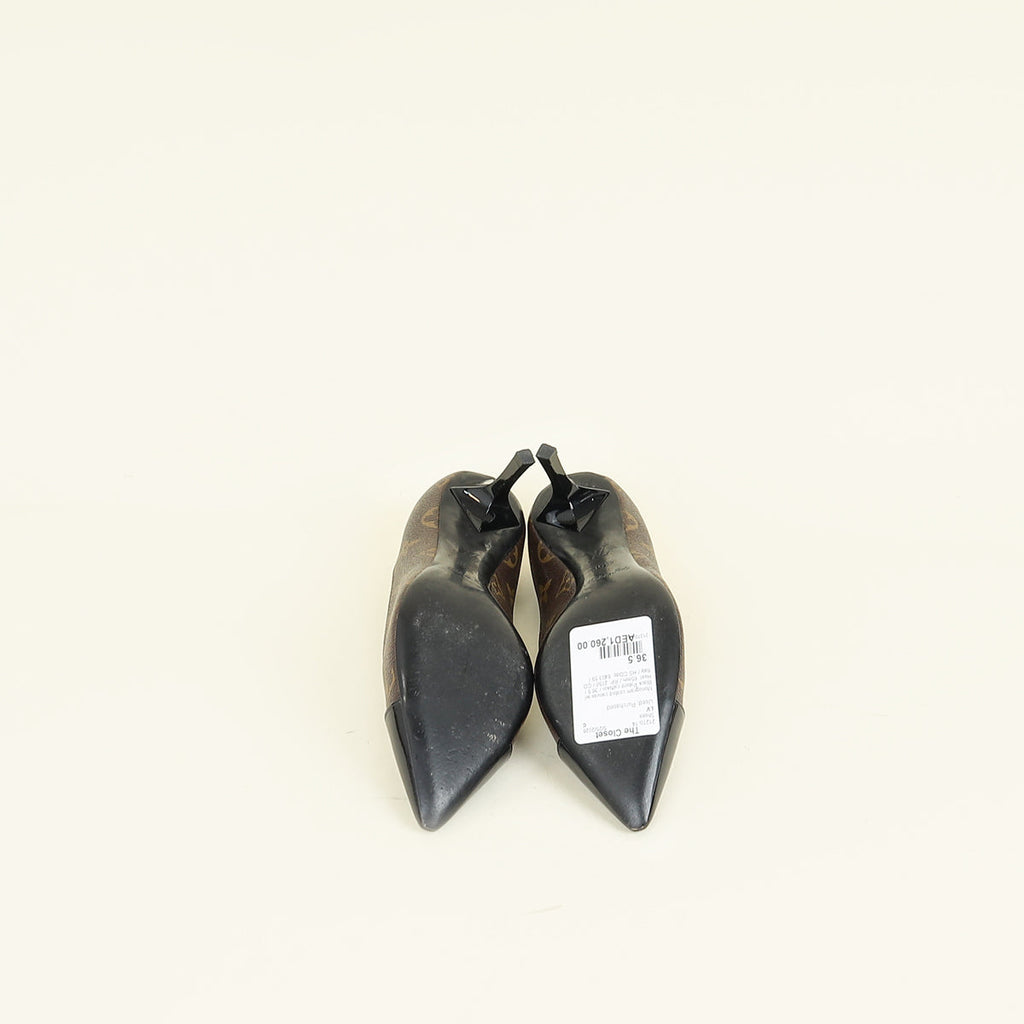 Louis Vuitton Monogram Black Cap Toe Fetish Pump 36.5