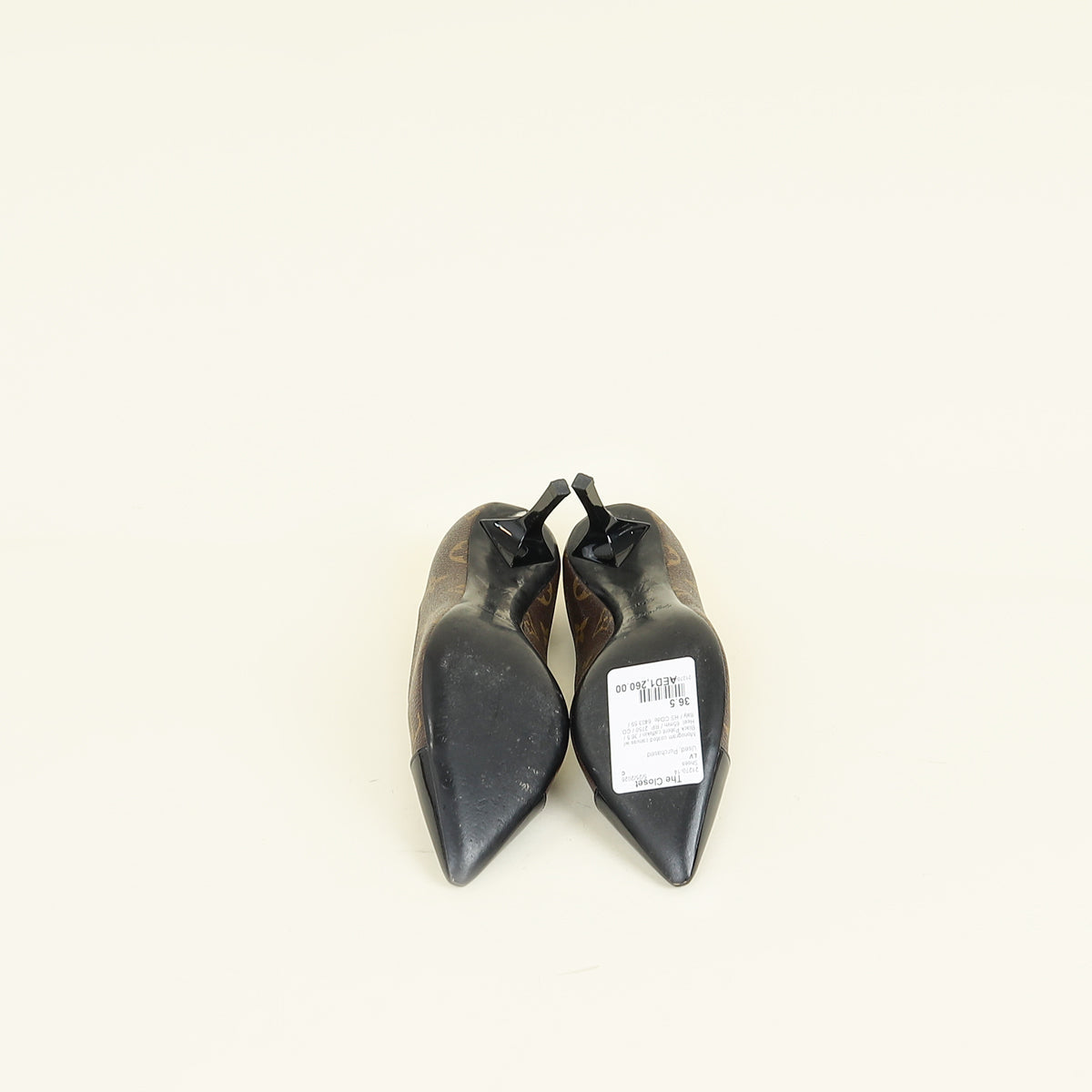 Louis Vuitton Monogram Black Cap Toe Fetish Pump 36.5