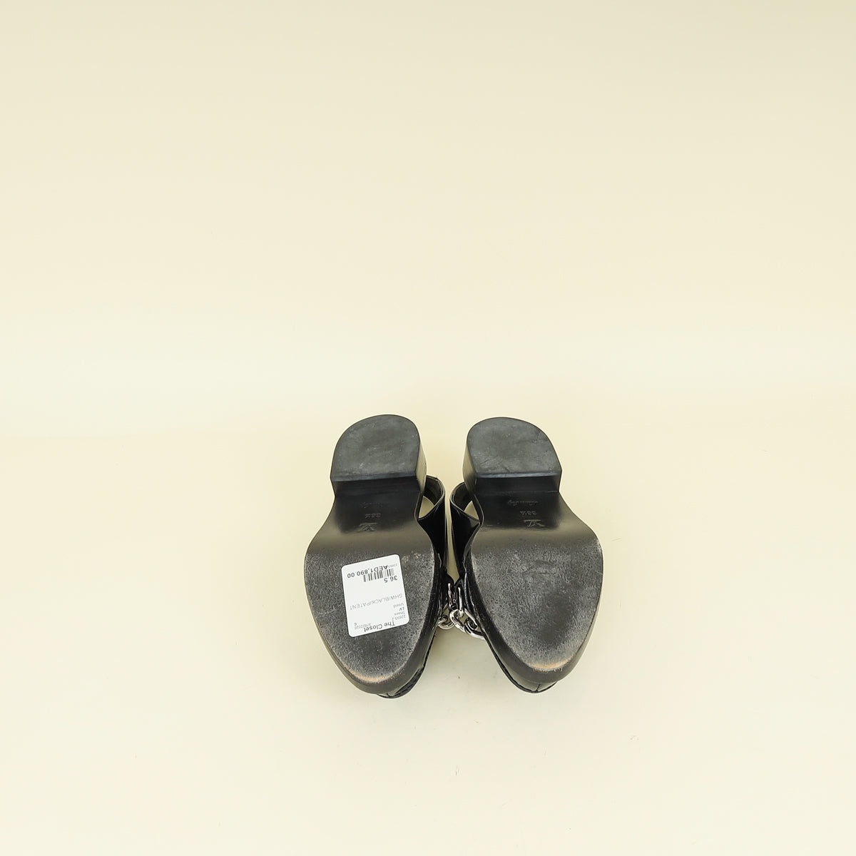 Louis Vuitton Black Chain Moccasin Slingback 36.5