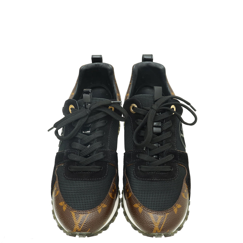 Louis Vuitton Monogram Black Run Away Sneakers 36