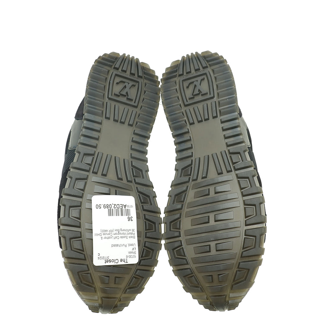 Louis Vuitton Monogram Black Run Away Sneakers 36