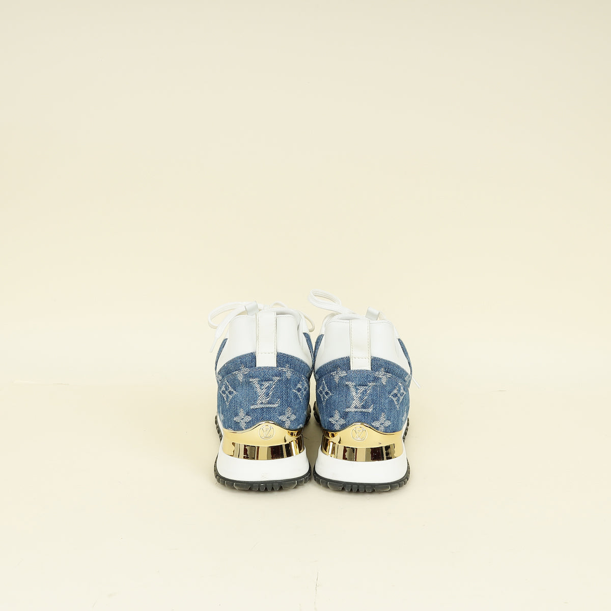Louis Vuitton Bicolor Mesh & Denim Monogram Run Away Sneakers 36