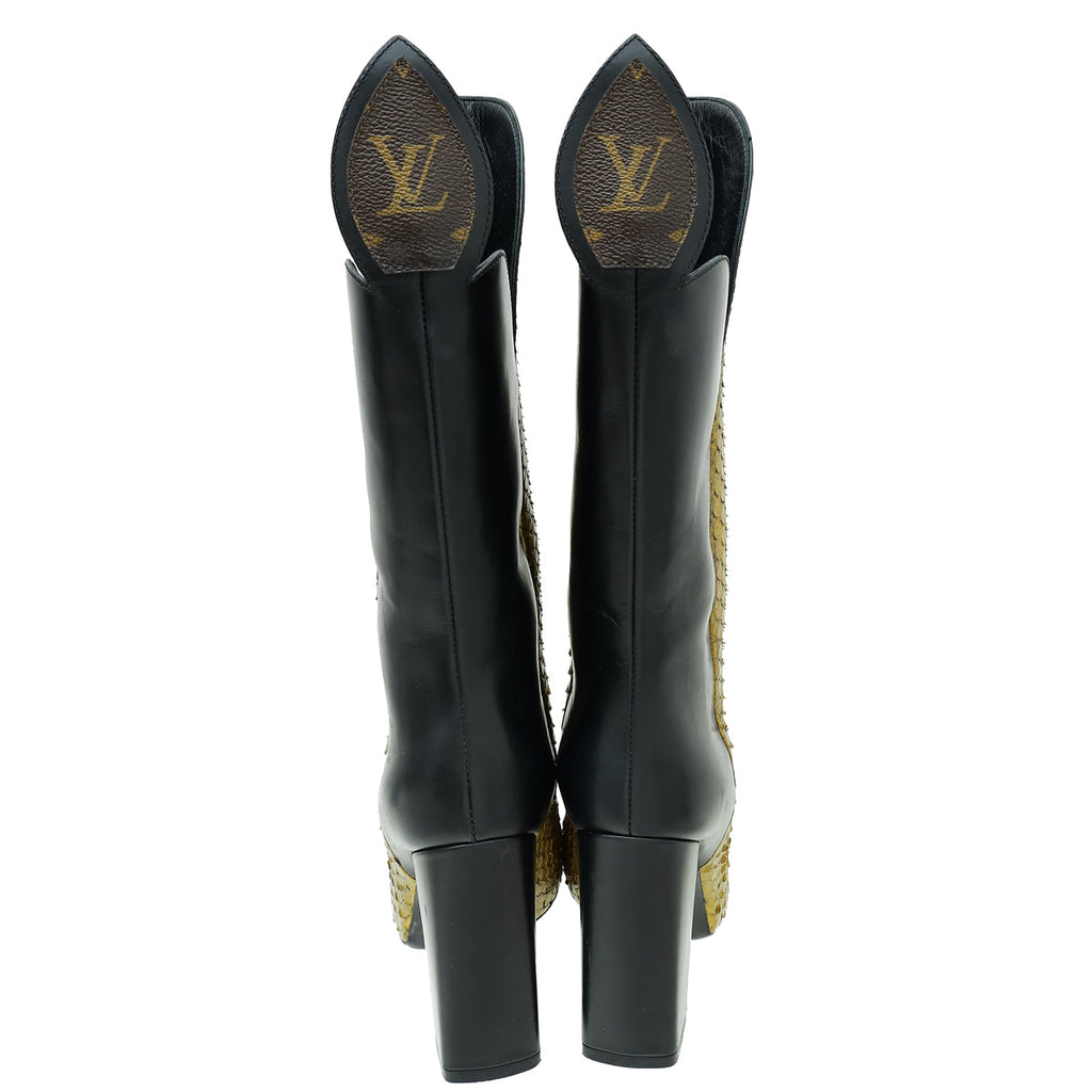 Louis Vuitton Bicolor Python Pokerface Boot 36