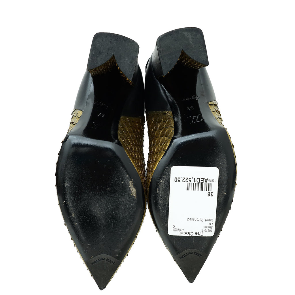 Louis Vuitton Bicolor Python Pokerface Boot 36