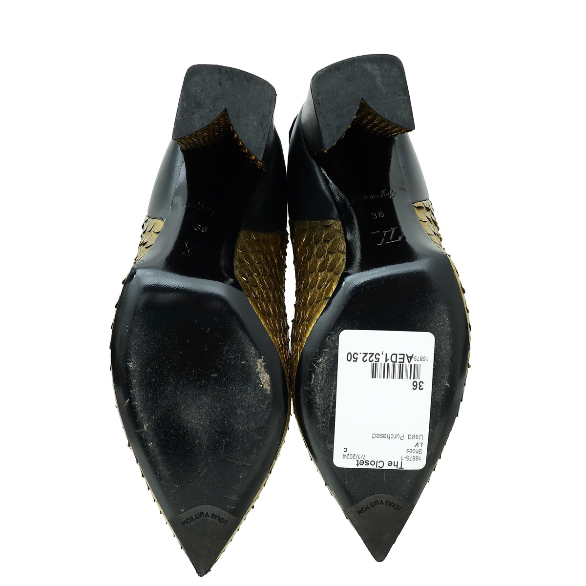 Louis Vuitton Bicolor Python Pokerface Boot 36