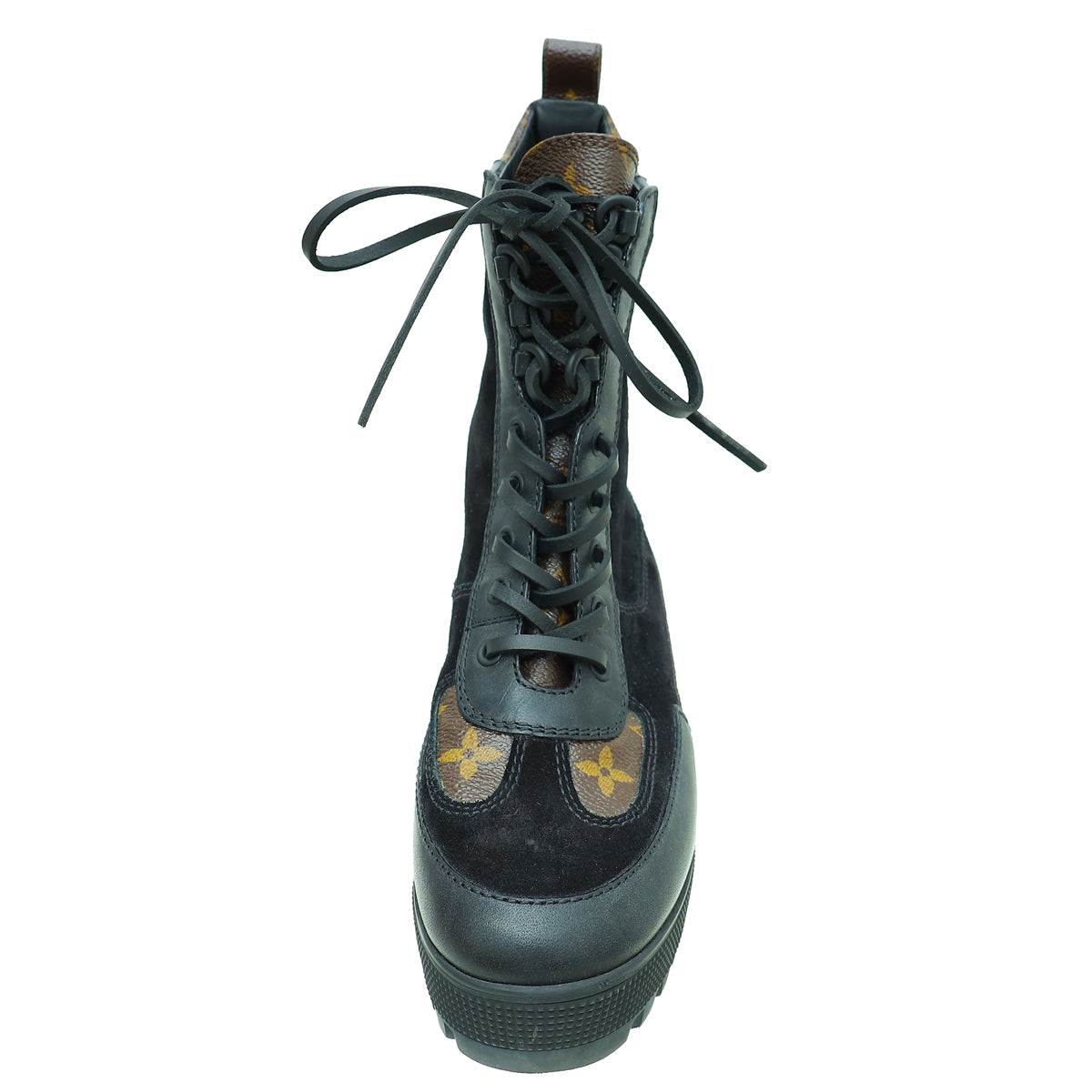 Louis Vuitton Bicolor Monogram and Suede Laureate Desert Boot 36