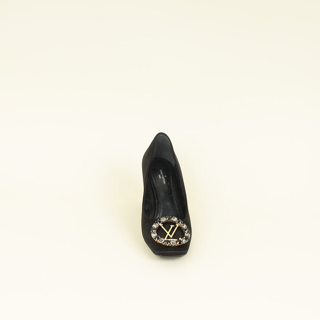 Louis Vuitton Black Madeleine Satin Silk Pump 36