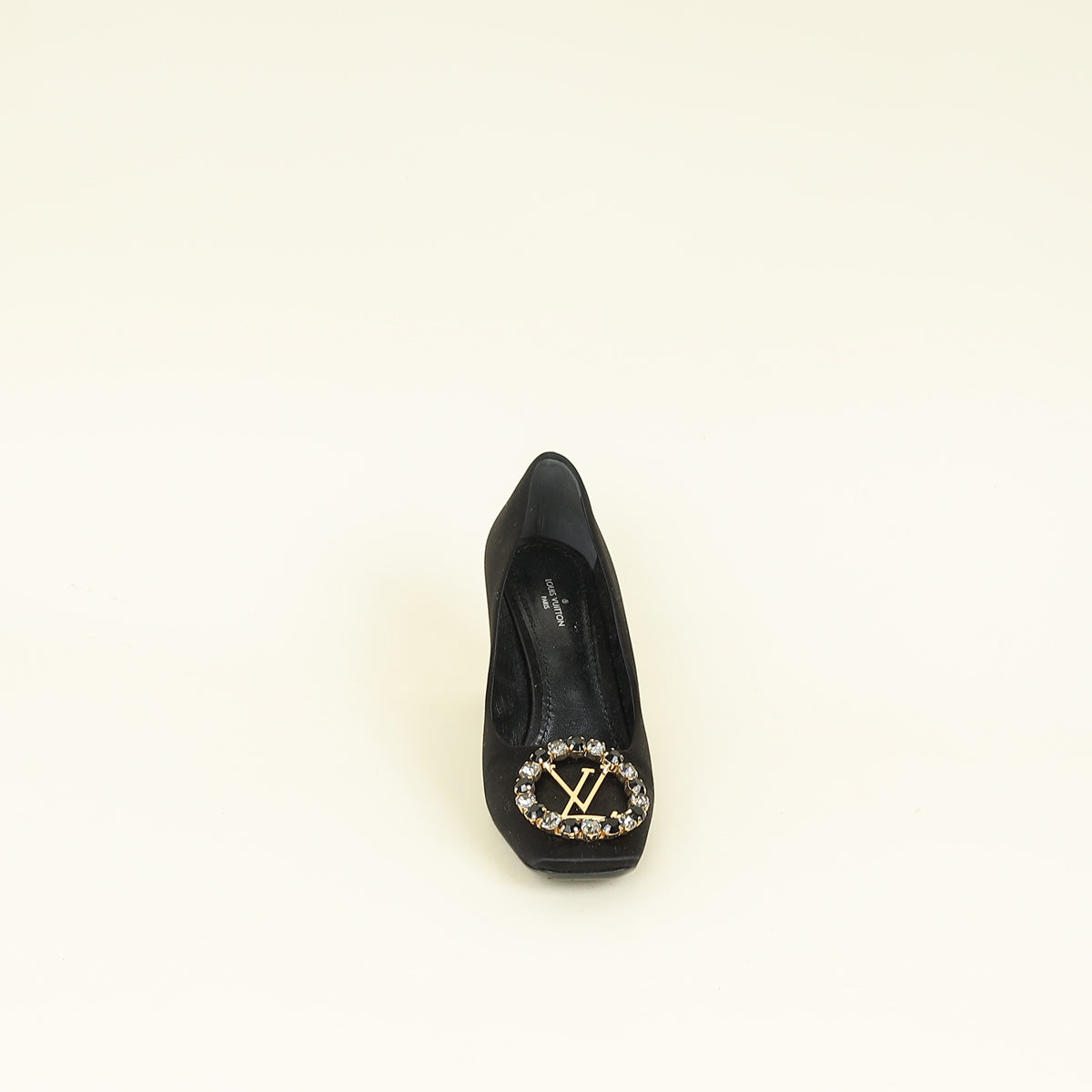 Louis Vuitton Black Madeleine Satin Silk Pump 36