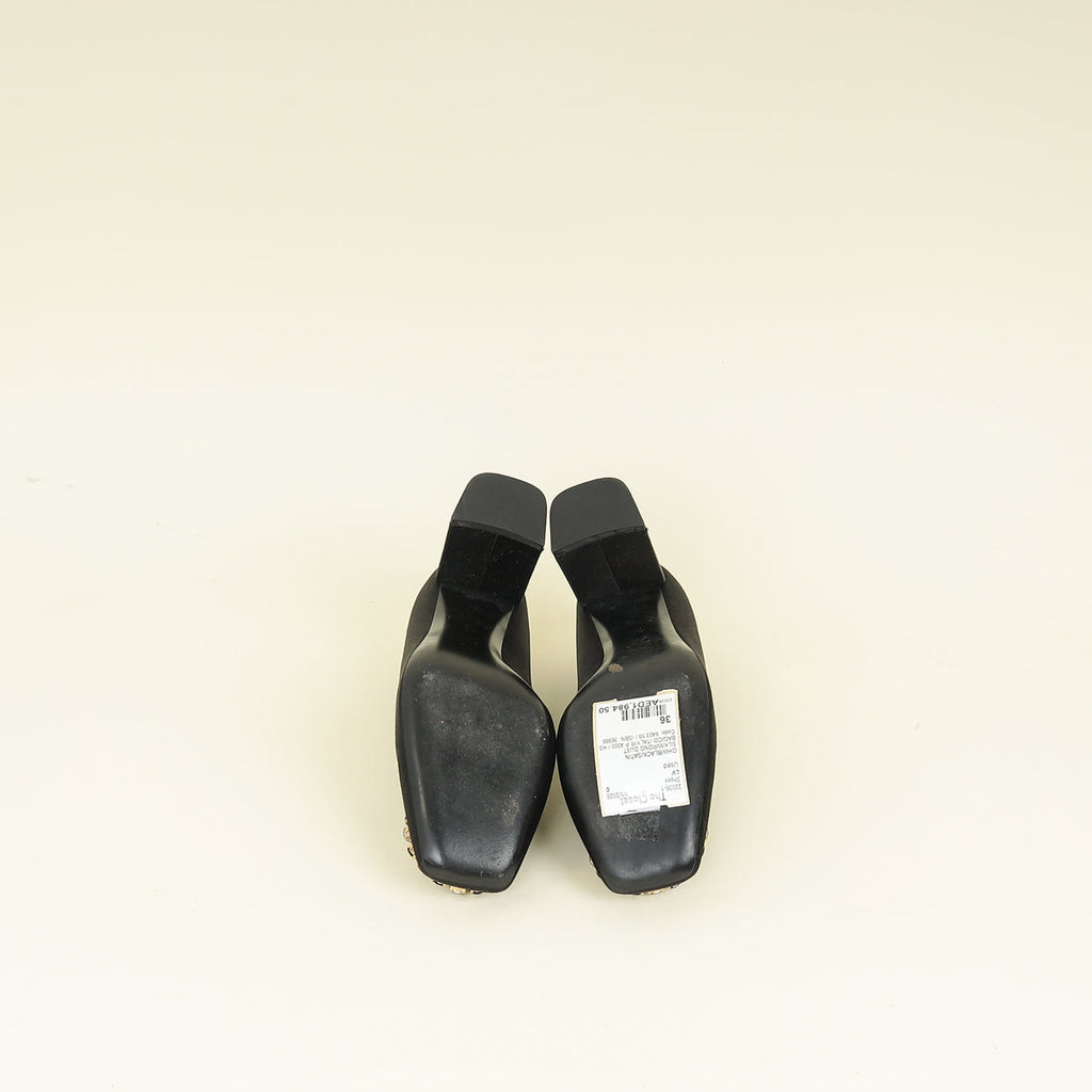 Louis Vuitton Black Madeleine Satin Silk Pump 36