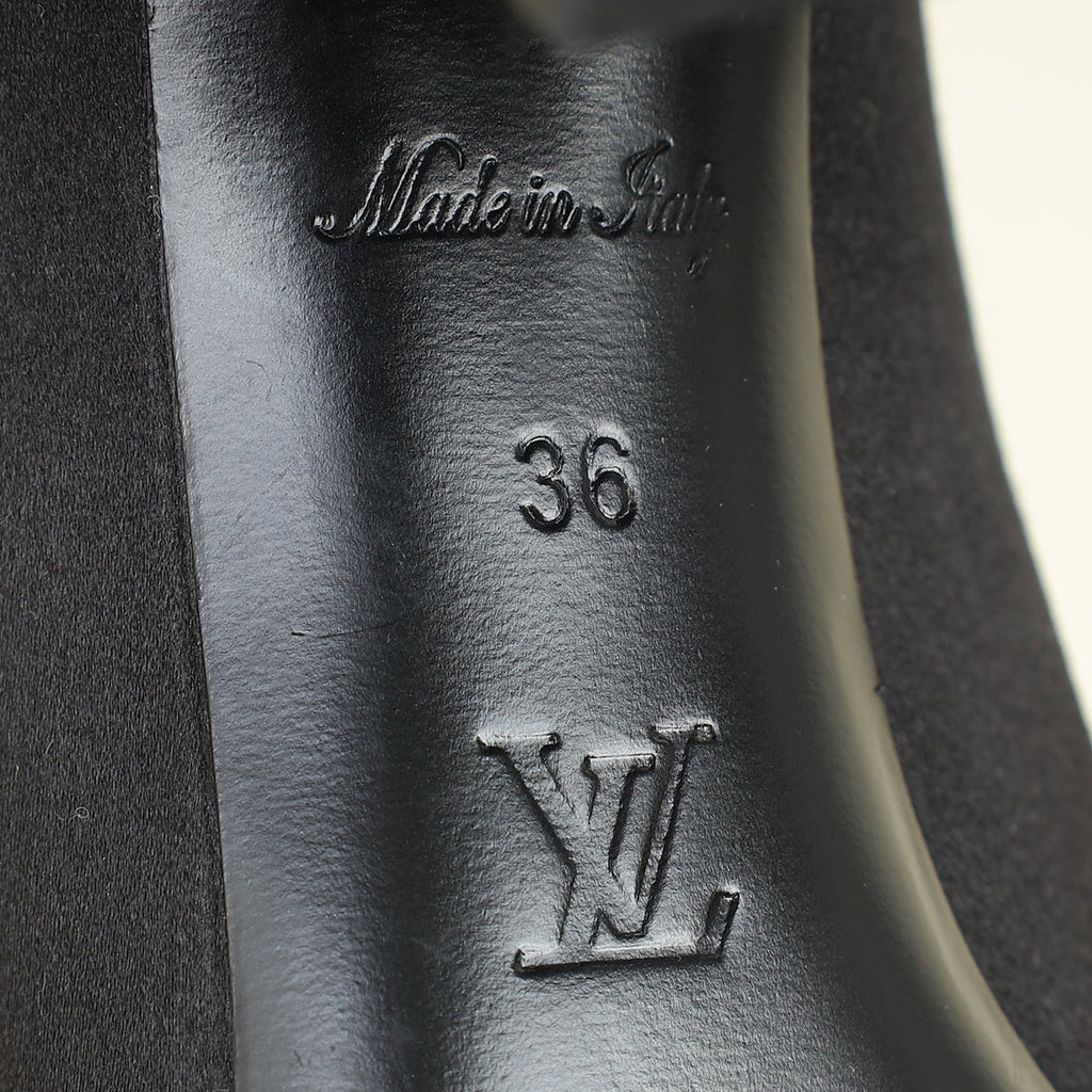 Louis Vuitton Black Madeleine Satin Silk Pump 36