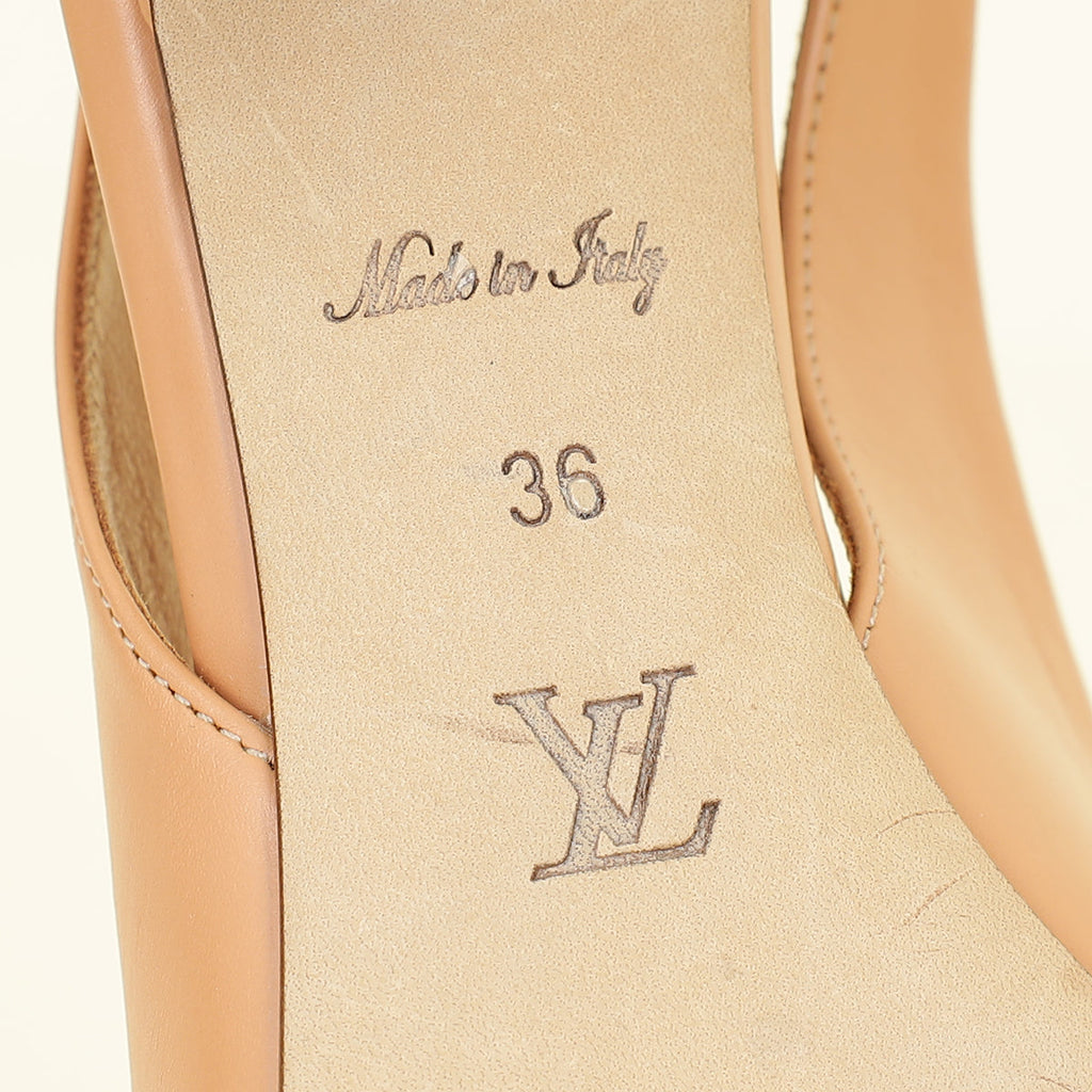 Louis Vuitton Chai Sparkle Slingback Pumps 36