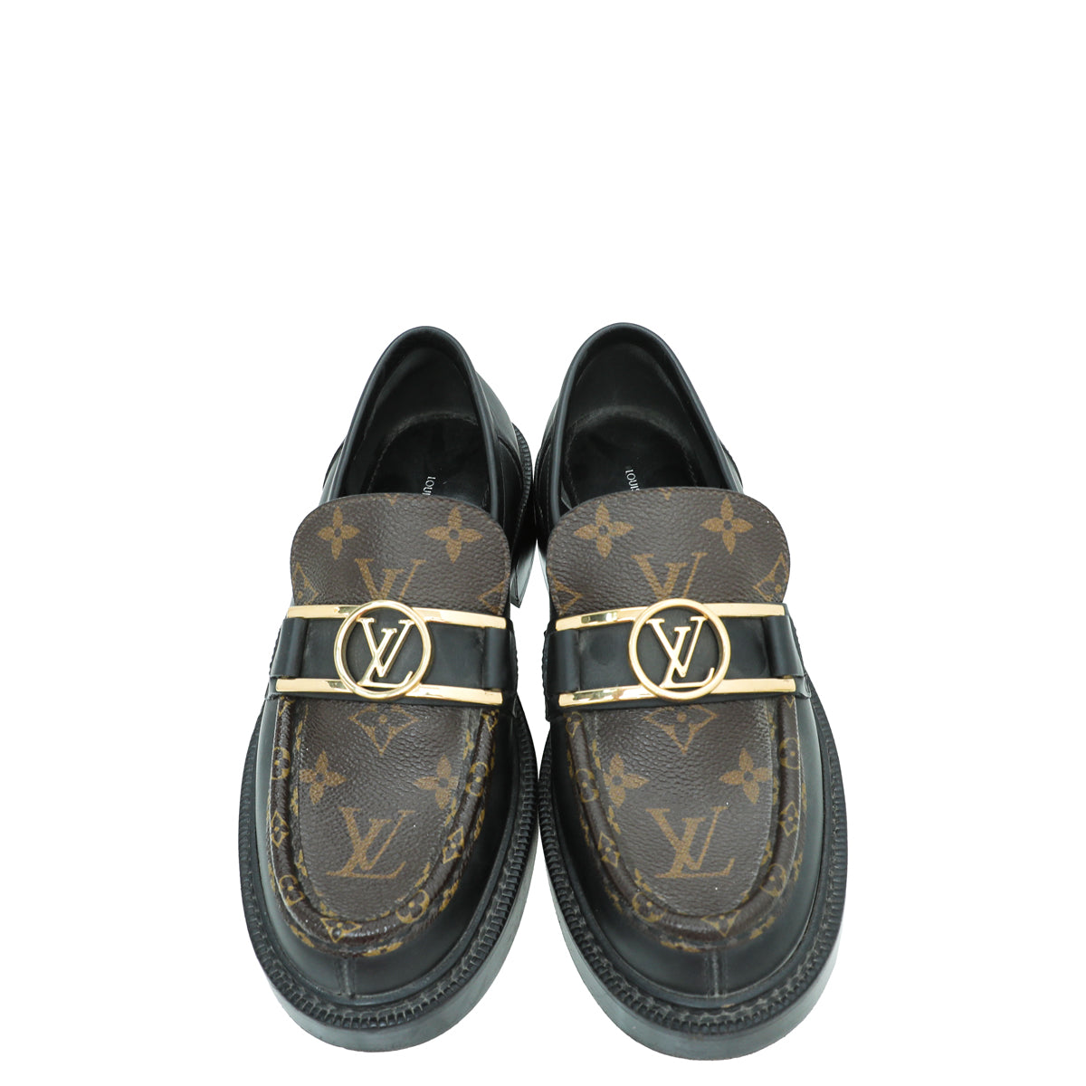 Louis Vuitton Bicolor Monogram Calf Academy Loafers 37.5