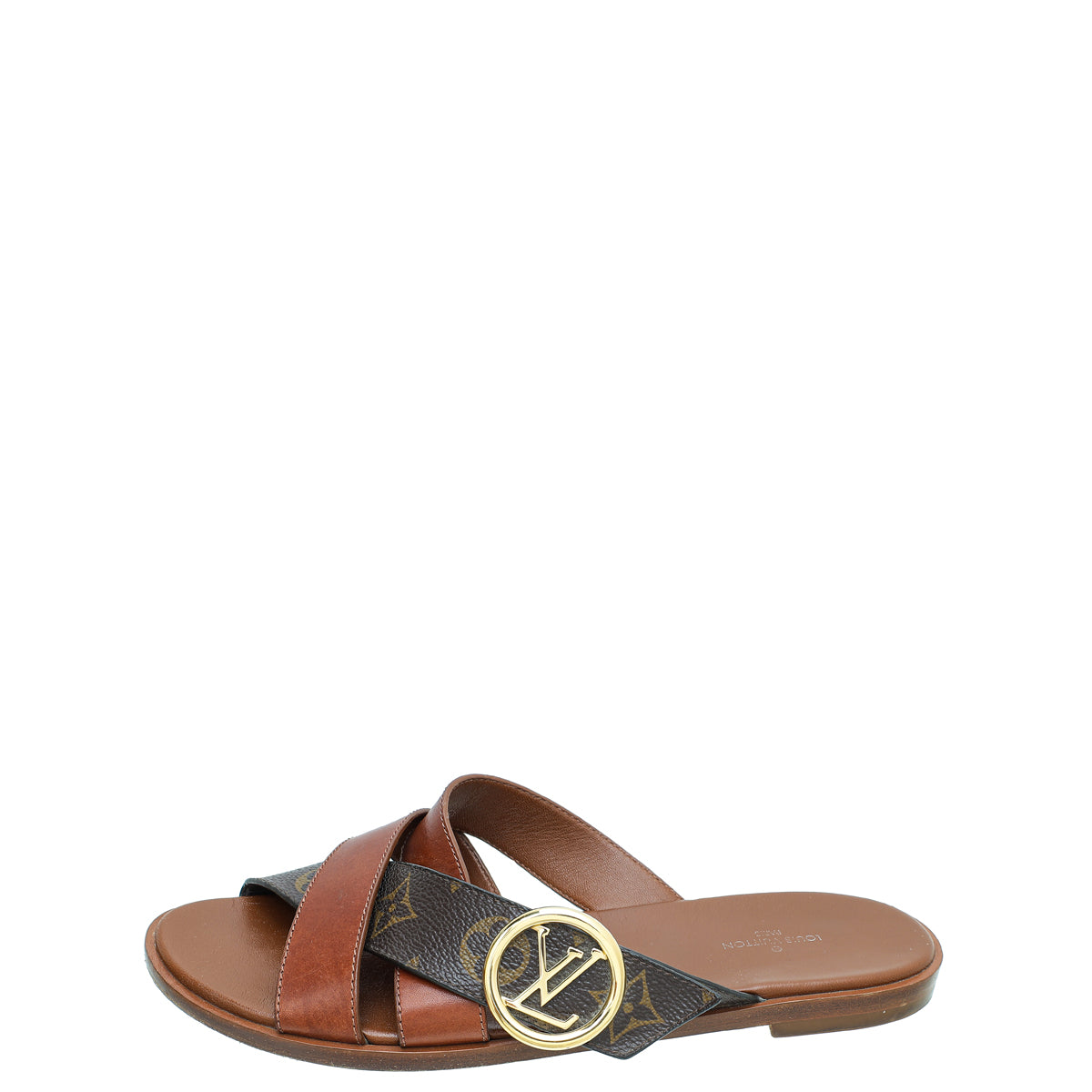 Louis Vuitton Bicolor Monogram Flat Sandals 37.5