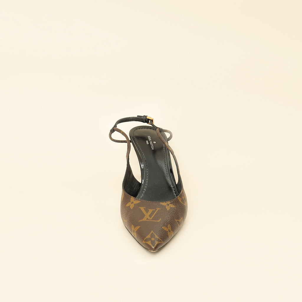 Louis Vuitton Monogram Cherie Slingback Pump 37.5