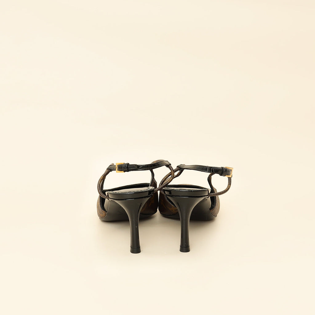 Louis Vuitton Monogram Cherie Slingback Pump 37.5