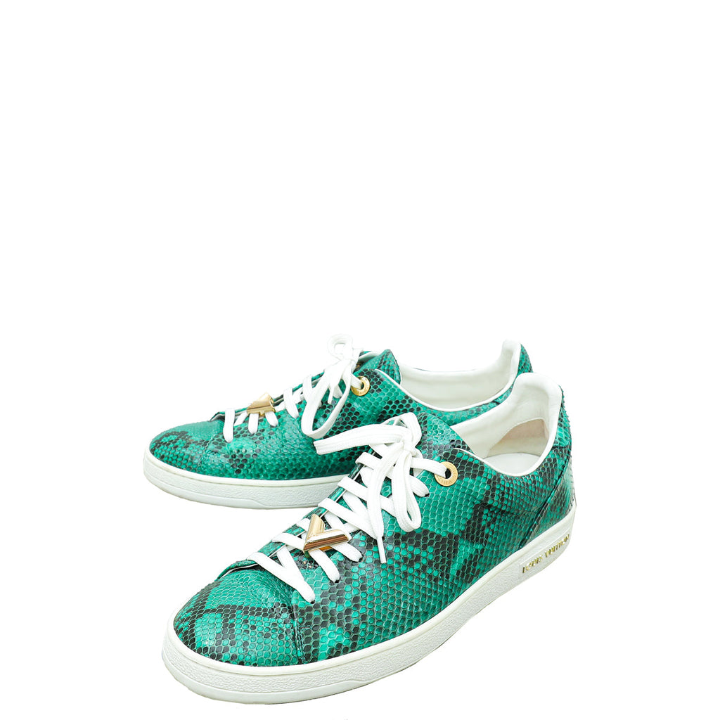Louis Vuitton "Dubai Exclusive" Bicolor Python Frontrow Sneakers 37.5