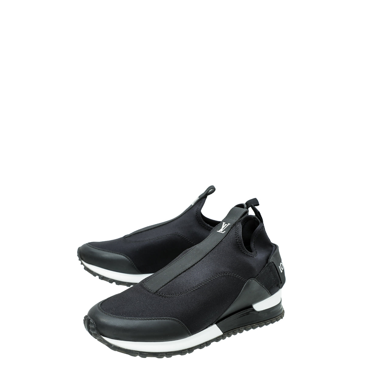 Louis Vuitton Black Neoprene Slip On Run Away Sneakers 37