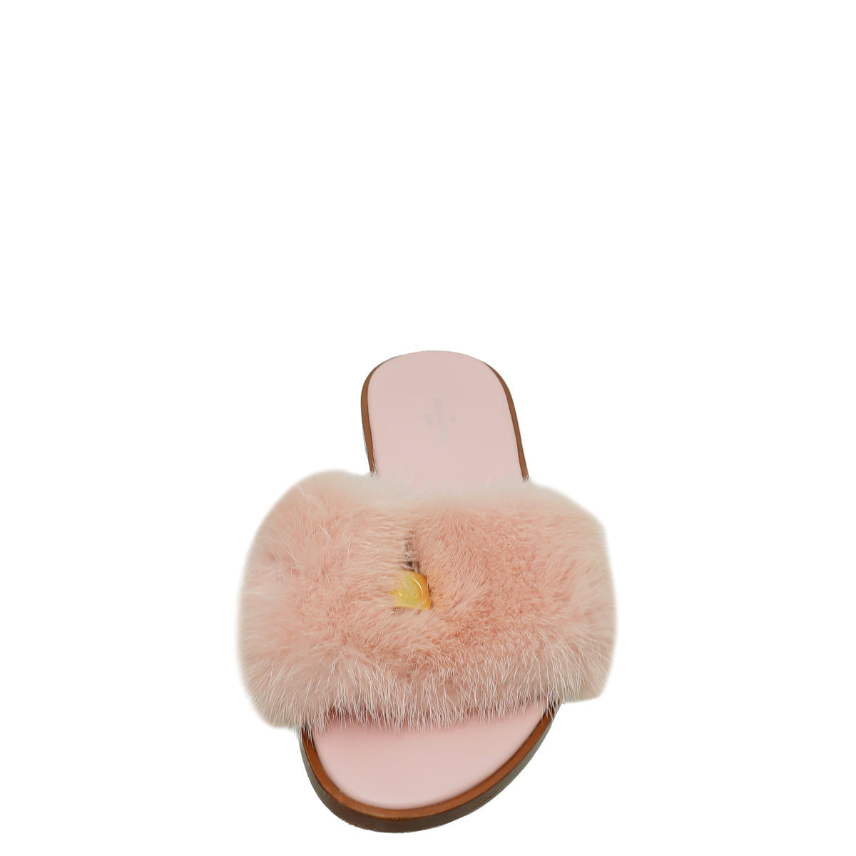 Louis Vuitton Pink Mink Fur Lock It Flat Mules 37