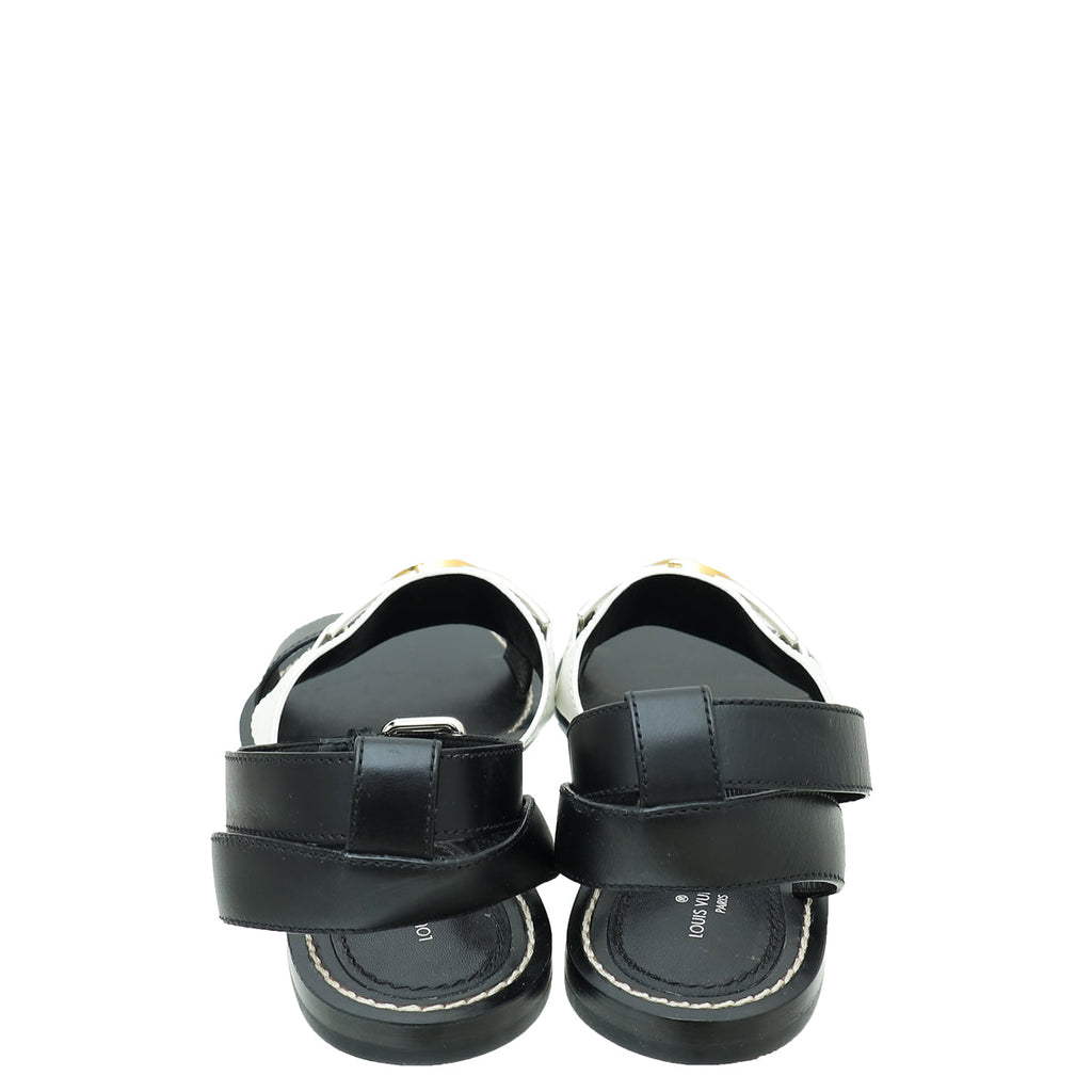Louis Vuitton Bicolor Academy Flat Sandals 37