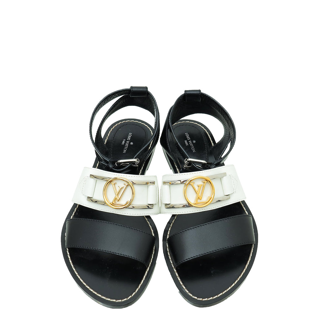Louis Vuitton Bicolor Academy Flat Sandals 37