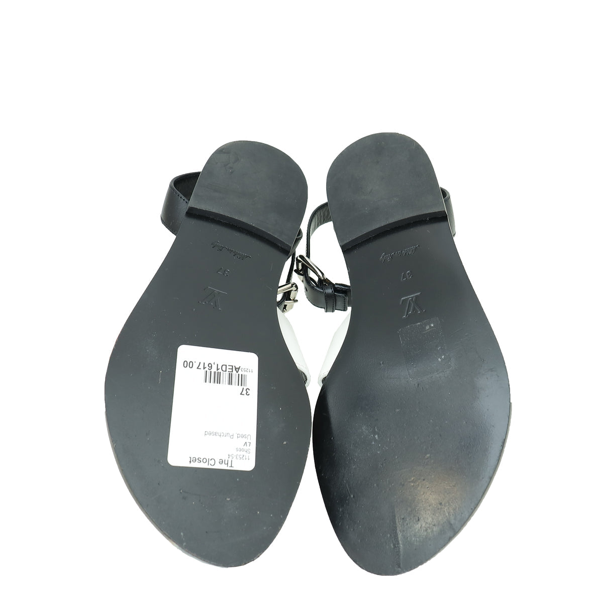 Louis Vuitton Bicolor Academy Flat Sandals 37