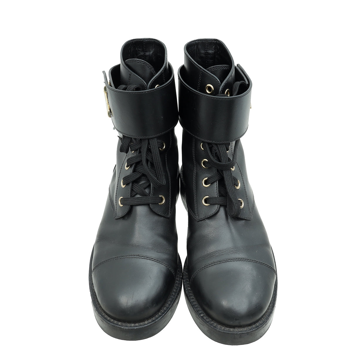 Louis Vuitton Black Wonderland Flat Ranger Boots 37