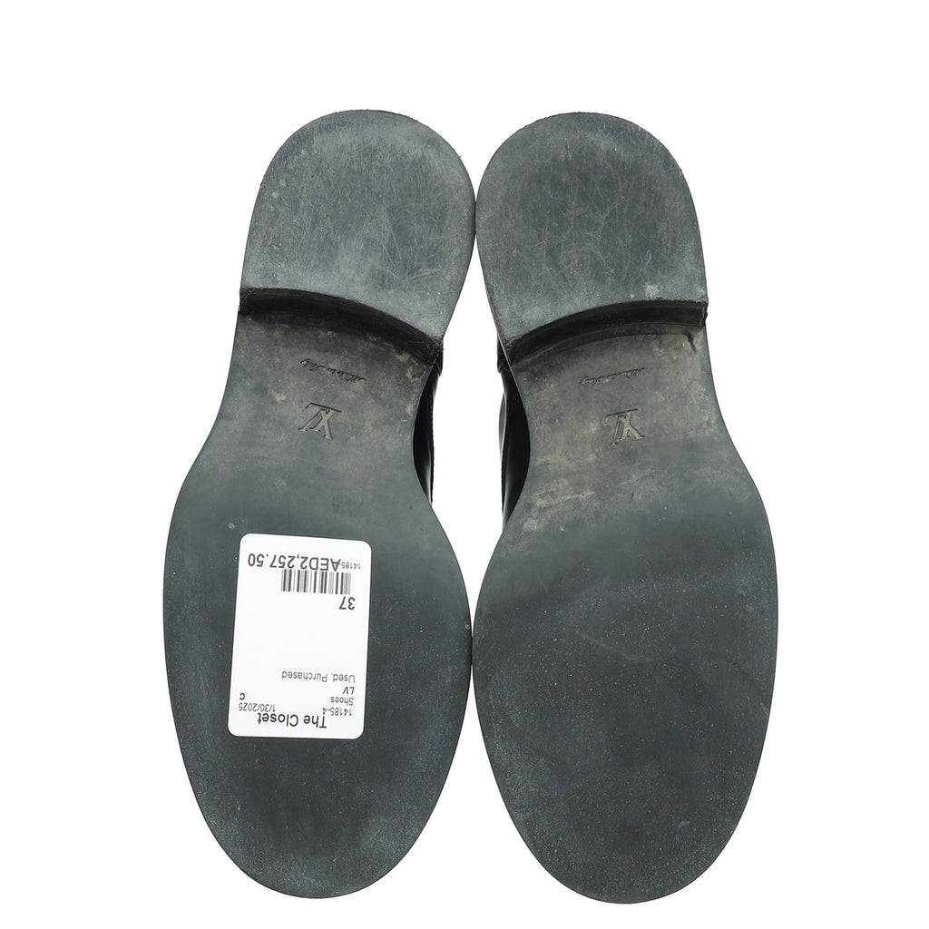 Louis Vuitton Black Wonderland Flat Ranger Boots 37